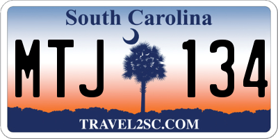SC license plate MTJ134