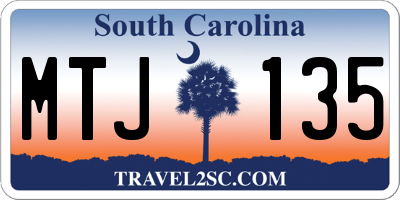 SC license plate MTJ135