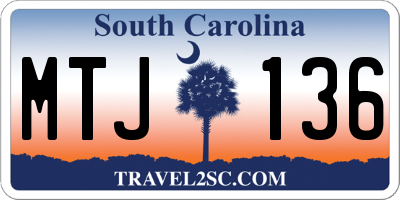 SC license plate MTJ136