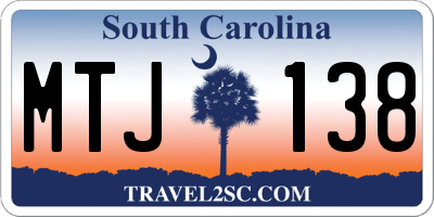 SC license plate MTJ138
