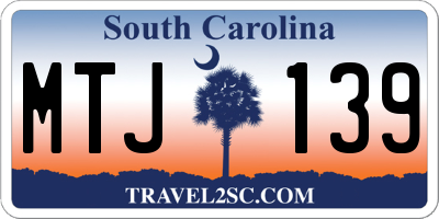 SC license plate MTJ139