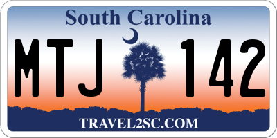 SC license plate MTJ142