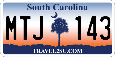 SC license plate MTJ143