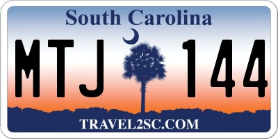 SC license plate MTJ144
