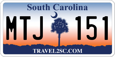 SC license plate MTJ151