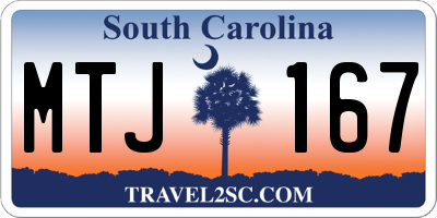 SC license plate MTJ167