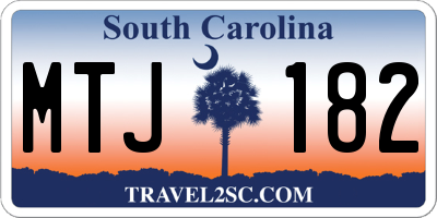 SC license plate MTJ182