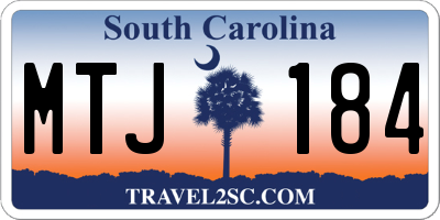 SC license plate MTJ184