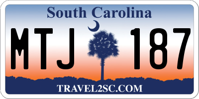 SC license plate MTJ187