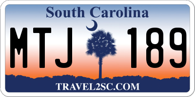 SC license plate MTJ189