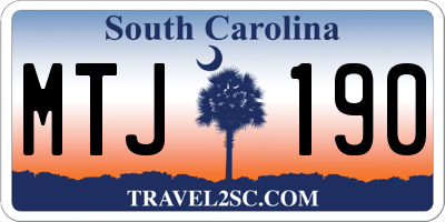 SC license plate MTJ190