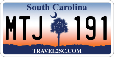 SC license plate MTJ191