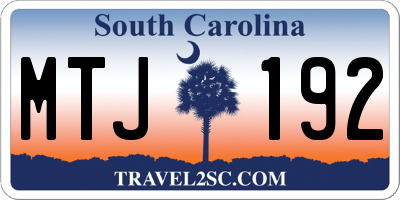 SC license plate MTJ192