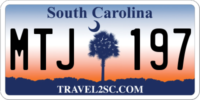 SC license plate MTJ197
