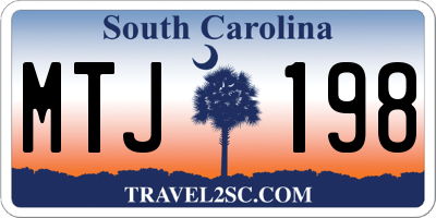 SC license plate MTJ198