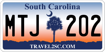SC license plate MTJ202