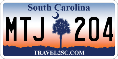 SC license plate MTJ204