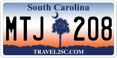 SC license plate MTJ208