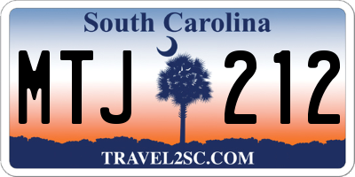 SC license plate MTJ212