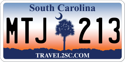 SC license plate MTJ213