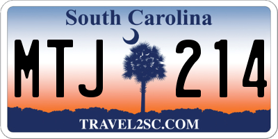 SC license plate MTJ214