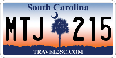 SC license plate MTJ215