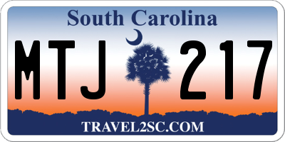 SC license plate MTJ217