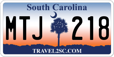SC license plate MTJ218