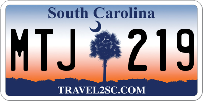 SC license plate MTJ219
