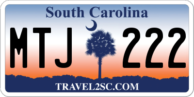 SC license plate MTJ222