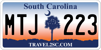 SC license plate MTJ223