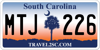 SC license plate MTJ226