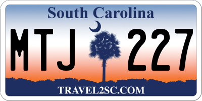 SC license plate MTJ227