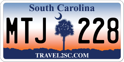SC license plate MTJ228