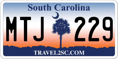 SC license plate MTJ229