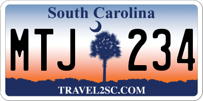 SC license plate MTJ234