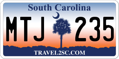 SC license plate MTJ235
