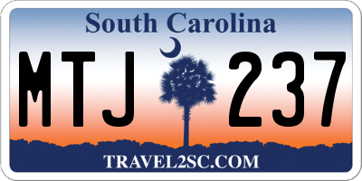 SC license plate MTJ237