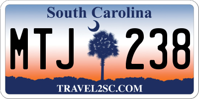SC license plate MTJ238