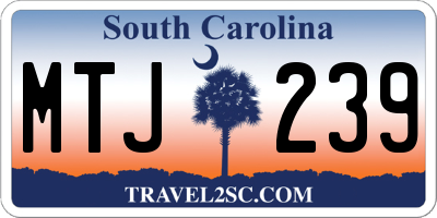 SC license plate MTJ239