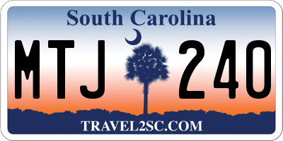 SC license plate MTJ240