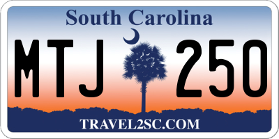 SC license plate MTJ250