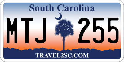 SC license plate MTJ255