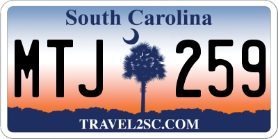 SC license plate MTJ259