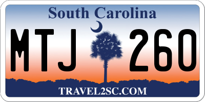 SC license plate MTJ260