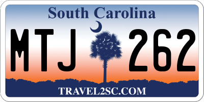 SC license plate MTJ262