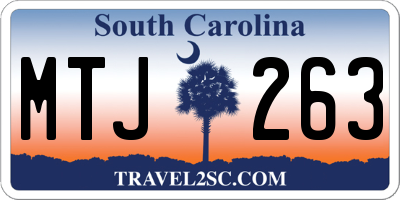 SC license plate MTJ263