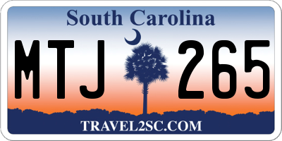 SC license plate MTJ265