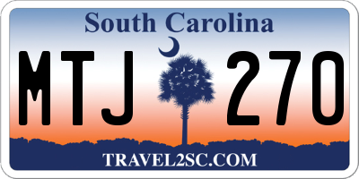 SC license plate MTJ270