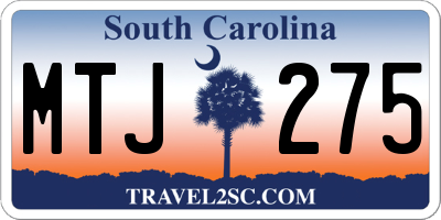 SC license plate MTJ275